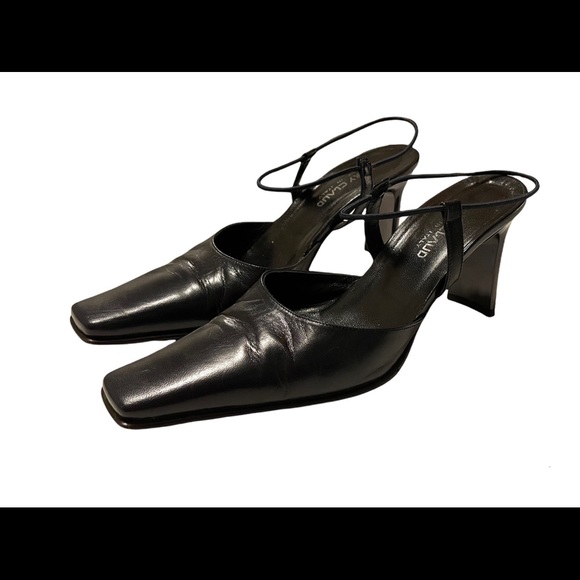 Mary Claud Size 36 1/2 Slingback Black Heels - Picture 7 of 10